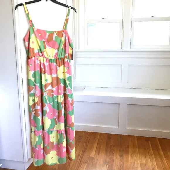 SANCTUARY Maxi Dress Floral Smocked Back Sleeveless Pink Women’s Size XXL NWT - Picture 1 of 16